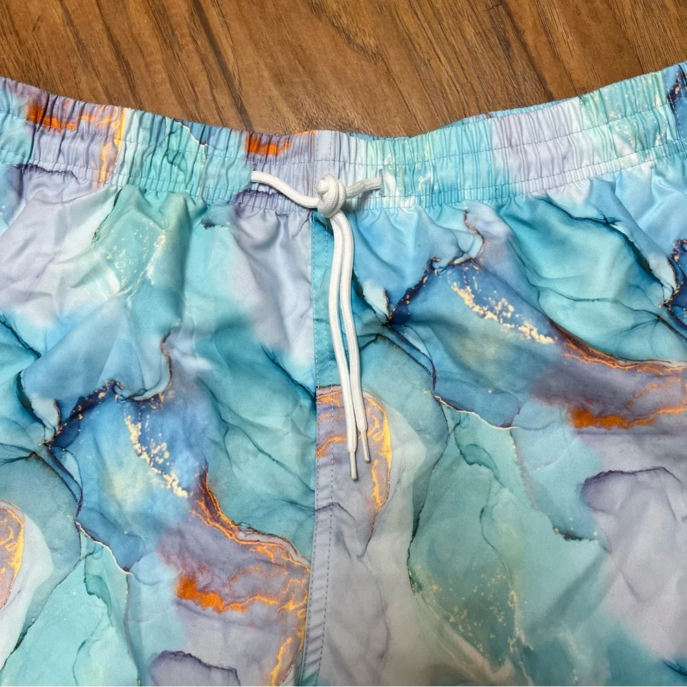 Shein Men's Swim Trunks Quick Dry Beach Shorts with Mesh‎ Lining Swimwear Medium